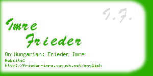 imre frieder business card